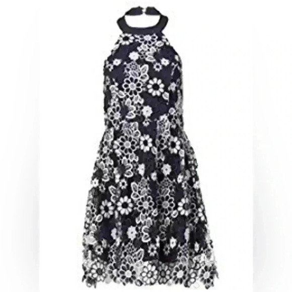 J.O.A Navy and White Halter Dress- Size Large- Excellent Condition - Picture 1 of 6